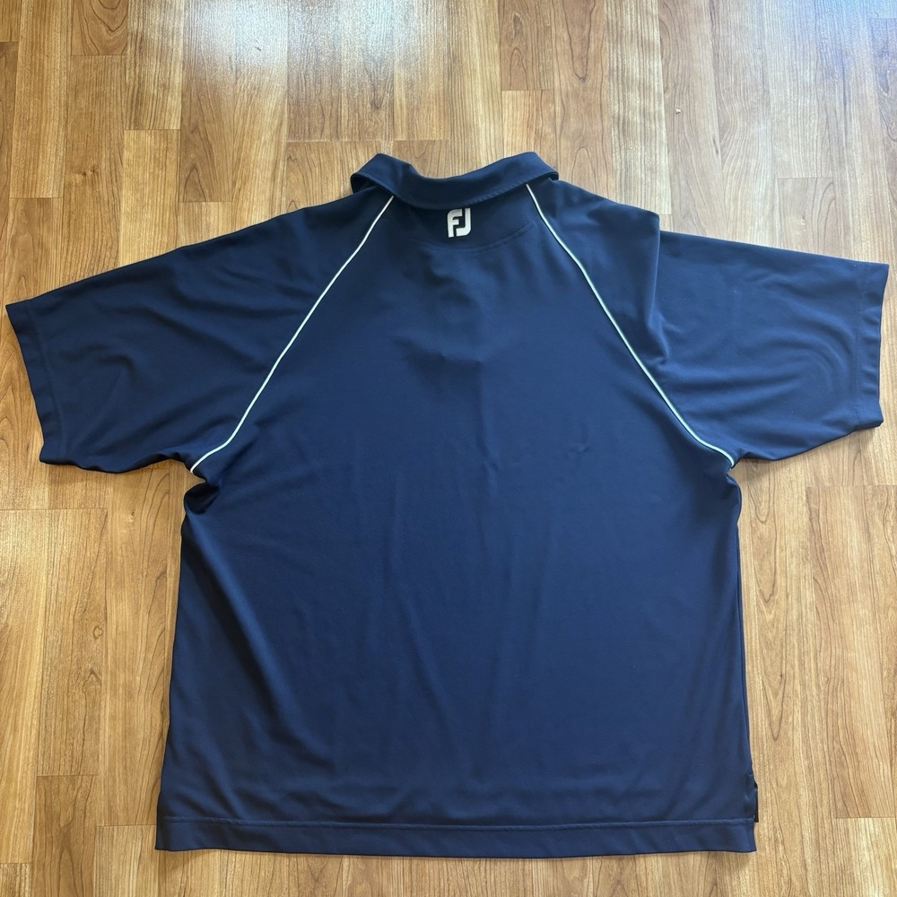 Foot Joy FJ Raglan Short Sleeve Polo Shirt Men XL Navy Blue Golf - Picture 4 of 5